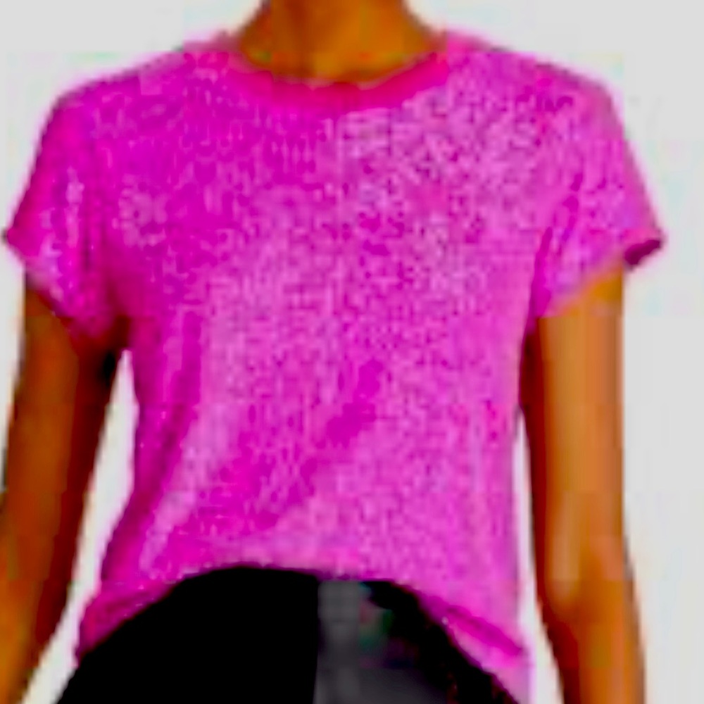 Pretty in hot pink sequin T shirt. Generation Love Kai shirt Size x small.